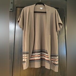 Kismet Brown Textured Knit Cardigan